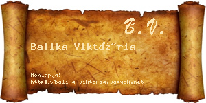 Balika Viktória névjegykártya